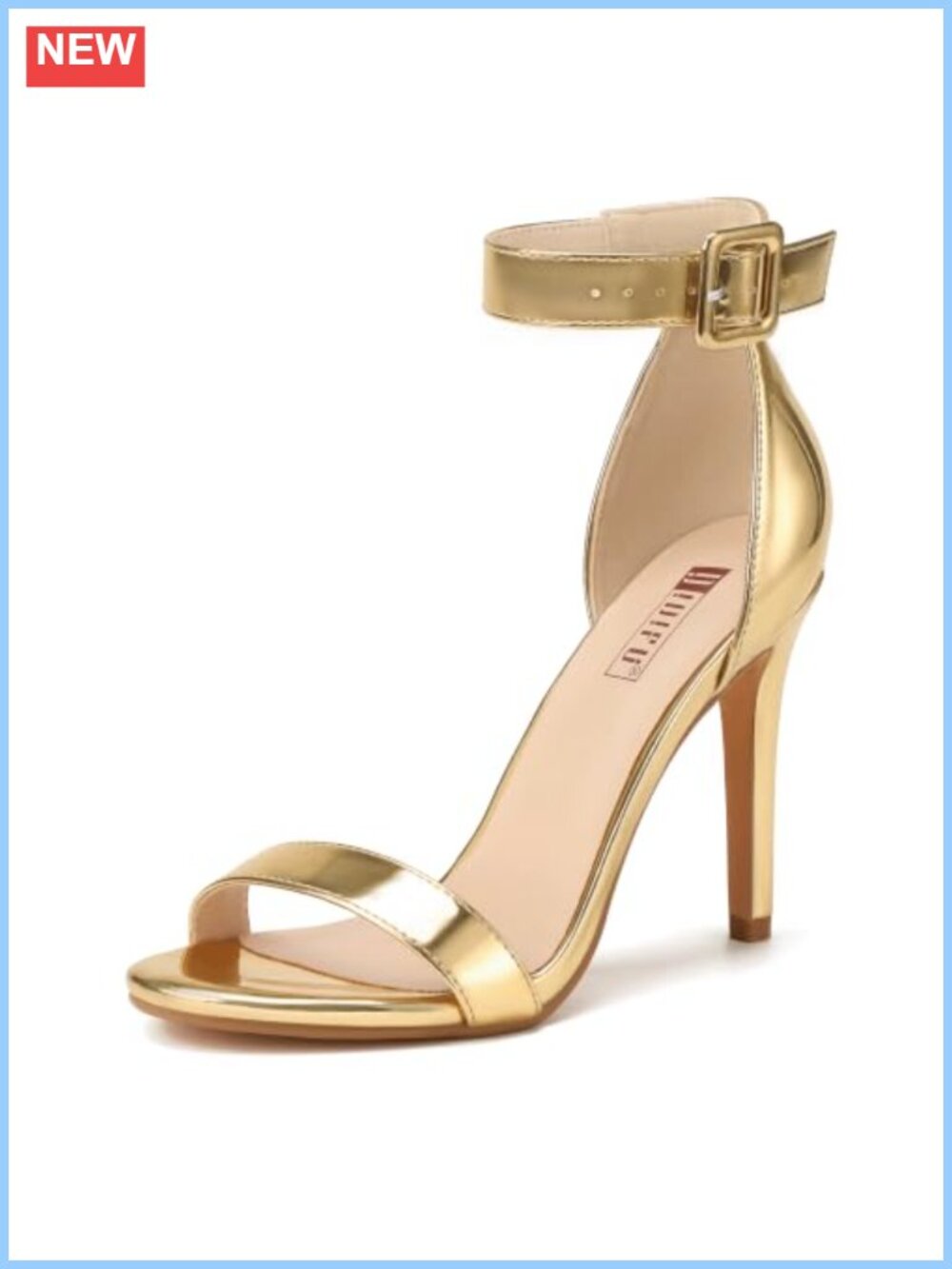 Stiletto Heeled Sandals with Ankle Strap Open Toe Dress Shoes for Party Wedding